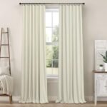 Modern Blackout Curtains: 84" Heat & Cold Blocking Drapes for Living Room & Bedroom, Cream Beige. - Image 9