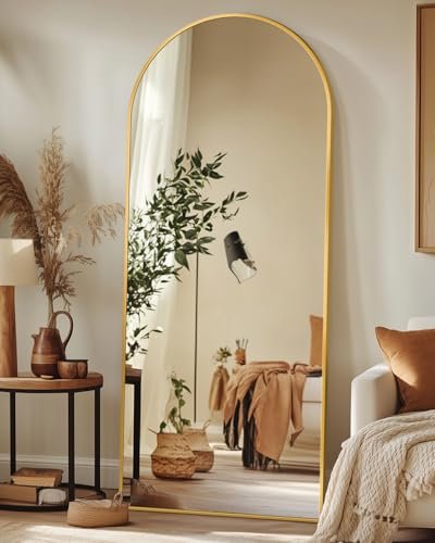 417jt9pC1L._SL500_.jpg 58"x19" Gold Arch Full Length Floor Mirror - Freestanding or Wall-Mounted for Bedroom & Living Room - Image 3