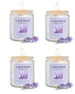 GITRANG 4 Pack Lavender Candle Set, 30 oz 200 Hour Home Aromatherapy Jar Candles, Long Lasting Aromatherapy Candles for Bedrooms Yoga Rooms Lounges Gardens Patios Balconies and Camping