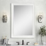 CULER White Wood Wall Mirror for Bathroom,Rectangle Rustic 24 x 36 inch Hanging Vanity Mirrors with Wooden Frame for Living Room,Bedroom,Entryway (24x36 inch, White)