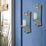 SOMTO Beach Starfish Wall Candle Holders – Ocean-Themed Sconces for Coastal Decor, Set of 2. - Image 8