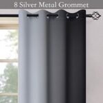 Ombre Room Darkening Curtains for Bedroom – Black to Grey Gradient, Thermal Insulated Grommet Drapes, 2 Panels, 52x84 inches. - Image 4