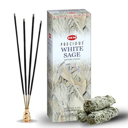 HEM White Sage Incense Sticks - 100 Count | Natural Air Purifying Aromatherapy | Calming and Cleansing Fragrance | Perfect for Meditation and Relaxation | Long-Lasting Burn.