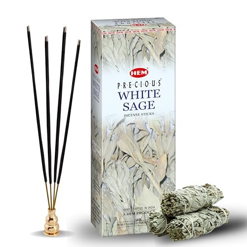 HEM White Sage Incense Sticks - 100 Count | Natural HEM White Sage Incense Sticks - 100 Count | Natural Air Purifying Aromatherapy | Calming and Cleansing Fragrance | Perfect for Meditation and Relaxation | Long-Lasting Burn.