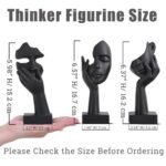 Oliruim 3-Piece Black Thinker Statue Set - Abstract Art Decor for Home, Office & Bathroom - Image 3