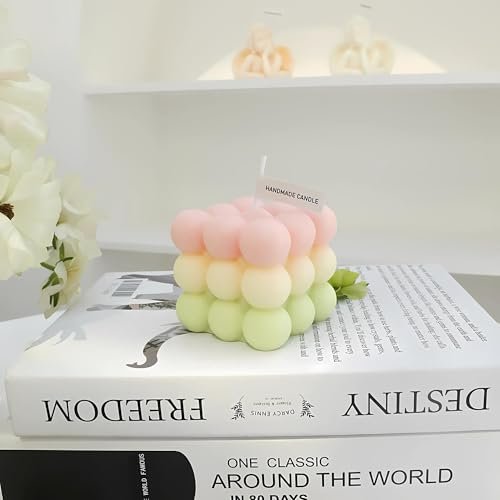 41FEpQVyrL._SL500_.jpg Handmade 2.3" Bubble Candle - Gradual Color Decor for Cute Rooms & Preppy Aesthetics, Perfect Gift! - Image 2