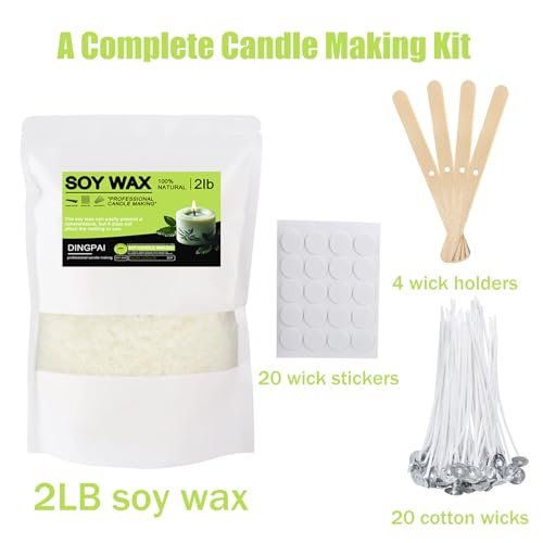 41FU0mbxQnL._SL500_.jpg DINGPAI 2lb Organic Soy Wax Flakes for Candle Making - Pure, Premium, Additive-Free Soy Wax from Farm. - Image 2