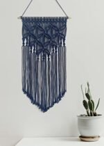 Winterdemoon Handmade Cotton Macrame Wall Hanging in Navy - Stylish Home Decor Accent - Image 5