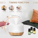 Homeweeks 300ml Essential Oil Diffuser: Quiet Ultrasonic Aromatherapy, Wood Grain, Remote Control, Timer & 7 Color Lights. Perfect for Bedroom Use! - Image 6