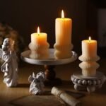 MTLEE 3-Pack Small Ivory White Ribbed Pillar Candles (4.7, 4.2, 3.2 in) - Scented Soy Wax Decor for Weddings, Dinners, and Christmas. - Image 6