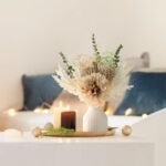 Mkono 13.5" Ceramic Vase with Small Artificial Flowers - Elegant Silk Centerpiece for Home, Dining & Weddings - Image 2
