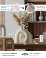 Hug Donut Decorative Vase Set - Modern Nordic Boho Home Decor, Matte Ceramic Vases in Cream White for Living Room, Shelf, or Console. - Image 2