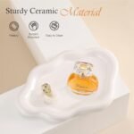 CCINPPY Ceramic Jewelry Tray - Cloud-Shaped Trinket Dish for Rings, Keys & Decor, White, Medium - Image 5