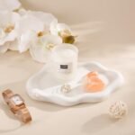 CCINPPY Ceramic Jewelry Tray - Cloud-Shaped Trinket Dish for Rings, Keys & Decor, White, Medium - Image 3