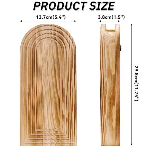 41NUokZYKL._SL500_.jpg Set of 2 Wooden Vases with Pampas Grass & Eucalyptus – Boho Home Decor for Living Room & Entryway - Image 2