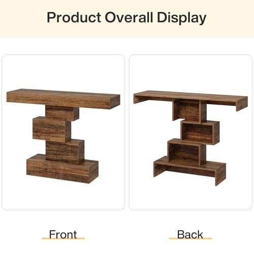 41NZYP9dFyL._SL500_.jpg Tribesigns 42.5" Farmhouse Console Table - Narrow Rustic Brown Sofa Table for Living Room & Hallway. - Image 6