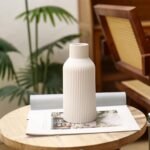 Small White Ceramic Flower and Pampas Grass Vase - Modern Bohemian Centerpiece for Home Decor. - Image 8