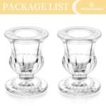 Romadedi Clear Glass Taper Candle Holders - 2-Piece Set, Thick Candlestick Holders for Wedding, Christmas & Dining Table Centerpiece Decor. - Image 6