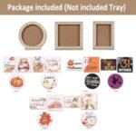 Tiered Tray Decor Set: Seasonal & Holiday Decorations with 3 Frames, 21 Double-Sided Cards, & 13 Rustic Wood Signs for Home. - Image 6