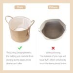 Mkono Natural Rope Storage Basket with Wooden Beads – Stylish Organizer for Blankets, Toys, Clothes, and Plants (16"W × 13.8"L) - Image 7