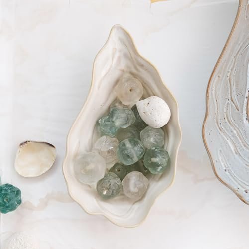 41U07tb3MAL._SL500_.jpg Creative Co-Op Cream Oyster-Shaped Stoneware Bowl - Perfect for Stylish Serving! - Image 2