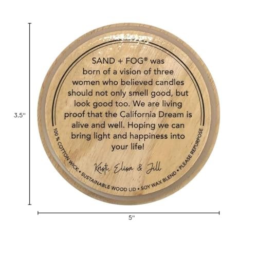 41ULkWUDvL._SL500_.jpg Sand + Fog Eucalyptus & Lavender Scented Candle - 100% Cotton Wick, 12 oz Jar - Luxury Home Decor - Image 10