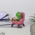 Refintural Miniature Frog Figurines - Whimsical Shelf & Desk Decor - Ideal Gifts for Frog Lovers (Pink Sofa) - Image 4