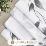 HOMEIDEAS Light Grey & White Semi-Sheer Curtains, 52x63" – 2 Panels, Floral Print for Privacy & Light Filtering in Bedroom or Living Room. - Image 4
