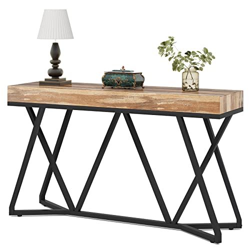 41VvgyvR9FL._SL500_.jpg Tribesigns 55" Console Table: Farmhouse Sofa Table with Unique Metal Base for Living Room & Entryway. - Image 9