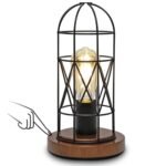 Touch Control Industrial Table Lamp: 3-Way Dimmable Vintage Cage Lamp for Bedroom & Kitchen - Image 8
