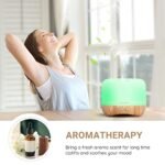 Homeweeks 300ml Essential Oil Diffuser: Quiet Ultrasonic Aromatherapy, Wood Grain, Remote Control, Timer & 7 Color Lights. Perfect for Bedroom Use! - Image 3