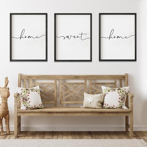 41Ym1bzXy9L._SL500_.jpg Heiple Set of 3 Framed Farmhouse Home Sweet Home Signs for Stylish Bedroom Wall Decor - Image 8
