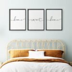 Heiple Set of 3 Framed Farmhouse Home Sweet Home Signs for Stylish Bedroom Wall Decor - Image 3