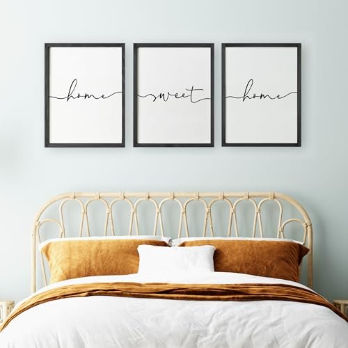 41ZtiQddknL._SL500_.jpg Heiple Set of 3 Framed Farmhouse Home Sweet Home Signs for Stylish Bedroom Wall Decor - Image 3