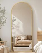 58"x19" Gold Arch Full Length Floor Mirror - Freestanding or Wall-Mounted for Bedroom & Living Room - Image 4