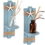 SOMTO Beach Starfish Wall Candle Holders – Ocean-Themed Sconces for Coastal Decor, Set of 2. - Image 7