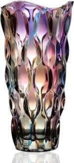CEMABT Glass Vases for Flowers,Thickened 3.4 lb Morden vases for Tables Centerpieces, vase for Home Decor, Crystal,Colorful and Clear Rose Large Vases Christmas Day Gifts(Heavy Duty)