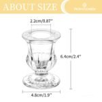Romadedi Clear Glass Taper Candle Holders - 2-Piece Set, Thick Candlestick Holders for Wedding, Christmas & Dining Table Centerpiece Decor. - Image 5