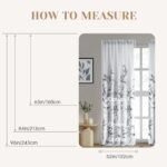 HOMEIDEAS Light Grey & White Semi-Sheer Curtains, 52x63" – 2 Panels, Floral Print for Privacy & Light Filtering in Bedroom or Living Room. - Image 8