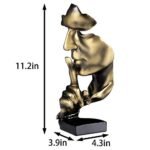 Aboxoo Thinker Statue - Gold Silence is Golden Abstract Art Figurine for Modern Home Decor, Office, and Living Room - Image 3