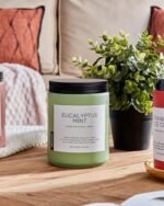 M&SENSE Eucalyptus & Mint Candles: 19.4oz Soy Aromatherapy for 110 Hours of Stress Relief. Perfect for Meditation, Yoga, and Relaxation. - Image 7