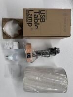 Yarra-Decor USB Bedside Table Lamp - Touch Control, 3-Way Dimmable, Round Flaxen Shade, LED Bulb Included - Image 8