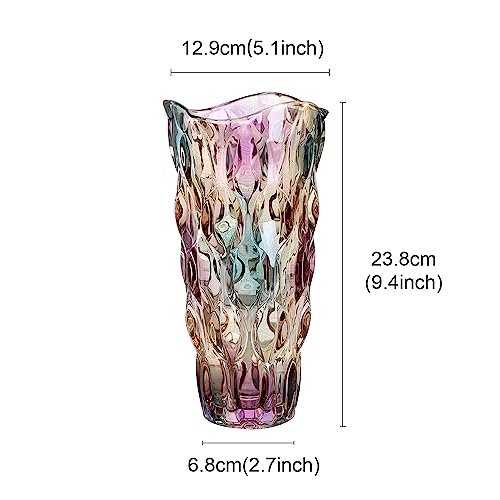 41fruc6pTBL._SL500_.jpg CEMABT Thick 3.4 lb Modern Glass Vases for Flower Centerpieces, Colorful & Clear Home Decor Gifts. - Image 7