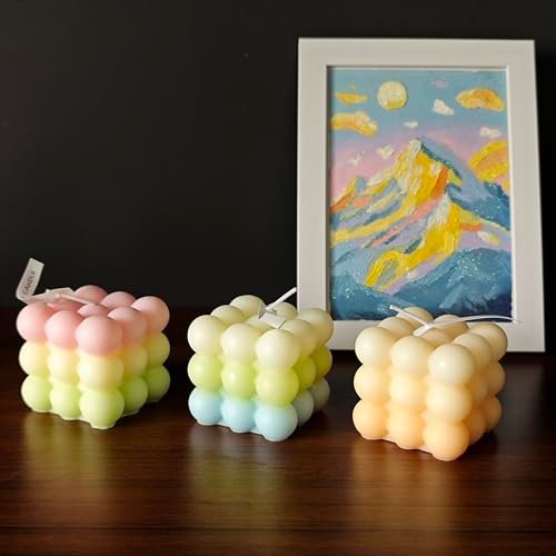 41hOWcogL._SL500_.jpg Handmade 2.3" Bubble Candle - Gradual Color Decor for Cute Rooms & Preppy Aesthetics, Perfect Gift! - Image 5