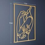 AGIOTA 3-Piece Gold Wall Art Set - Minimalist Metal Line Art of Female Body for Bedroom & Living Room Decor, 15 inches - Image 4