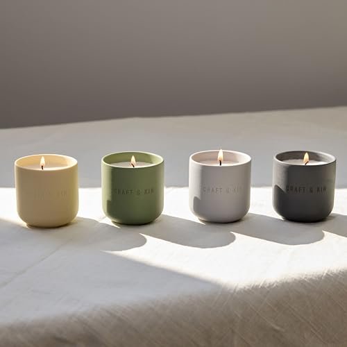 41iuJ37d4tL._SL500_.jpg Craft & Kin Candle Discovery Set | 4-Pack of 3oz Soy Blend Candles | 20-Hour Burn Time in Ceramic Jars - Image 9