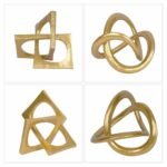 PUHOZN Modern Gold Knot Sculpture: Geometric Round Tabletop Decor, Perfect for Home Shelves & Gifts. - Image 7