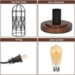 Touch Control Industrial Table Lamp: 3-Way Dimmable Vintage Cage Lamp for Bedroom & Kitchen - Image 6