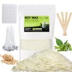 DINGPAI Natural Soy Wax for Candle Making, 2lb Organic Soy Wax Flakes, Premium Soy Candle Wax for Candle Making Supplies, Pure Candle Wax from Farm, No Harmless, Additives