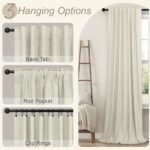 Modern Blackout Curtains: 84" Heat & Cold Blocking Drapes for Living Room & Bedroom, Cream Beige. - Image 6